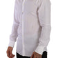 Elegant White Cotton Dress Shirt - Slim Fit