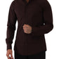 Elegant Bordeaux Slim Fit Dress Shirt