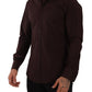 Elegant Bordeaux Slim Fit Dress Shirt