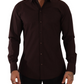 Elegant Bordeaux Slim Fit Dress Shirt