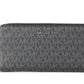 Jet Set Travel Large Black Signature Silver Continental Wallet