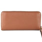 Jet Set Travel Large Luggage Pebbled Leather Continental Wallet Brown
