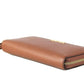 Jet Set Travel Large Luggage Pebbled Leather Continental Wallet Brown