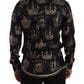 Slim Fit Crown Print Silk Shirt