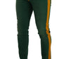Elegant Skinny Denim Jeans in Green and Yellow