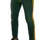 Elegant Skinny Denim Jeans in Green and Yellow