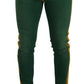Elegant Skinny Denim Jeans in Green and Yellow