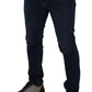 Elegant Slim Fit Dark Blue Denim