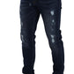 Elegant Dark Blue Skinny Denim Jeans