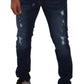 Elegant Dark Blue Skinny Denim Jeans
