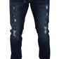 Elegant Dark Blue Skinny Denim Jeans