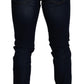 Elegant Slim Fit Dark Blue Skinny Jeans