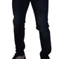 Elegant Slim Fit Dark Blue Skinny Jeans