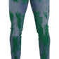 Chic Skinny Denim Jeans in Blue Green Wash