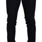 Elegant Slim-Fit Dark Blue Denim Jeans