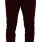 Elegant Bordeaux Velvet Dress Trousers