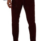 Elegant Bordeaux Velvet Dress Trousers