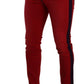 Chic Red Slim Fit Denim
