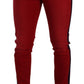 Chic Red Slim Fit Denim