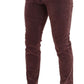 Chic Pink Slim-Fit Cotton Velvet Jeans