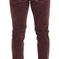 Chic Pink Slim-Fit Cotton Velvet Jeans