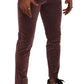 Chic Pink Slim-Fit Cotton Velvet Jeans