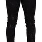 Elegant Skinny Fit Paint Splatter Jeans
