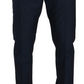 Elegant Slim Fit Dress Pants in Dark Blue