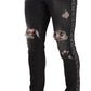 Elegant Slim Fit Distressed Skinny Jeans