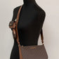 Jet Set Travel Small Brown Crossbody Tech Attachment Handbag Purse