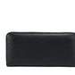 Jet Set Travel Large Black Leather Silver Continental Wrist Wallet