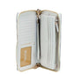 Jet Set Travel Large Optic White Gold Continental Wristlet Wallet
