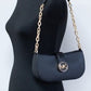 Carmen Small Black Saffiano Leather Pouchette Handbag Purse Bag