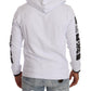 Chic White Hooded Zipper Sweatshirt Jacket