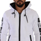 Chic White Hooded Zipper Sweatshirt Jacket