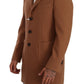 Elegant Brown Single Breasted Blazer
