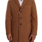 Elegant Brown Single Breasted Blazer