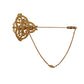 Elegant Crystal-Embellished Gold Lapel Pin