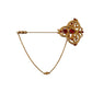 Elegant Crystal-Embellished Gold Lapel Pin