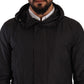 Elegant Black Parka Hooded Jacket