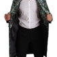 Elegant Multicolor Silk Overcoat Jacket