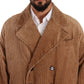 Elegant Beige Cotton Overcoat for Men