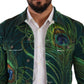 Elegant Peacock Print Short Jacket