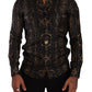 Elegant Slim Fit Silk Crown Print Shirt