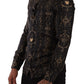 Elegant Slim Fit Silk Crown Print Shirt