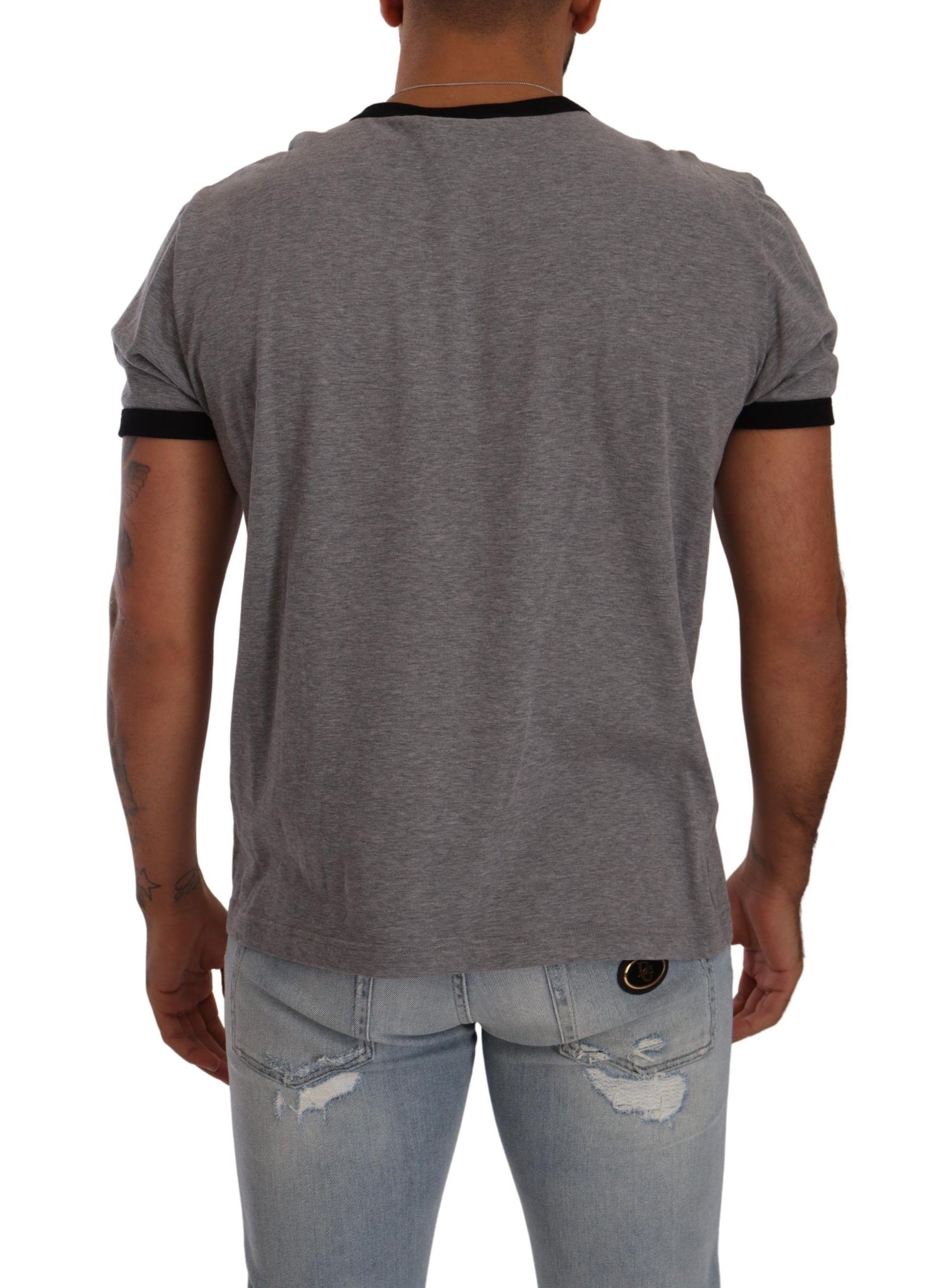 Chic Heart Print Crewneck Tee