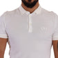 Elegant White Cotton Polo T-Shirt