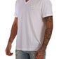 Elegant White V-Neck Cotton T-Shirt