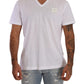 Elegant White V-Neck Cotton T-Shirt