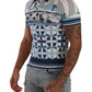 Elegant Silk Blend Polo T-Shirt in GIO PONTI Print